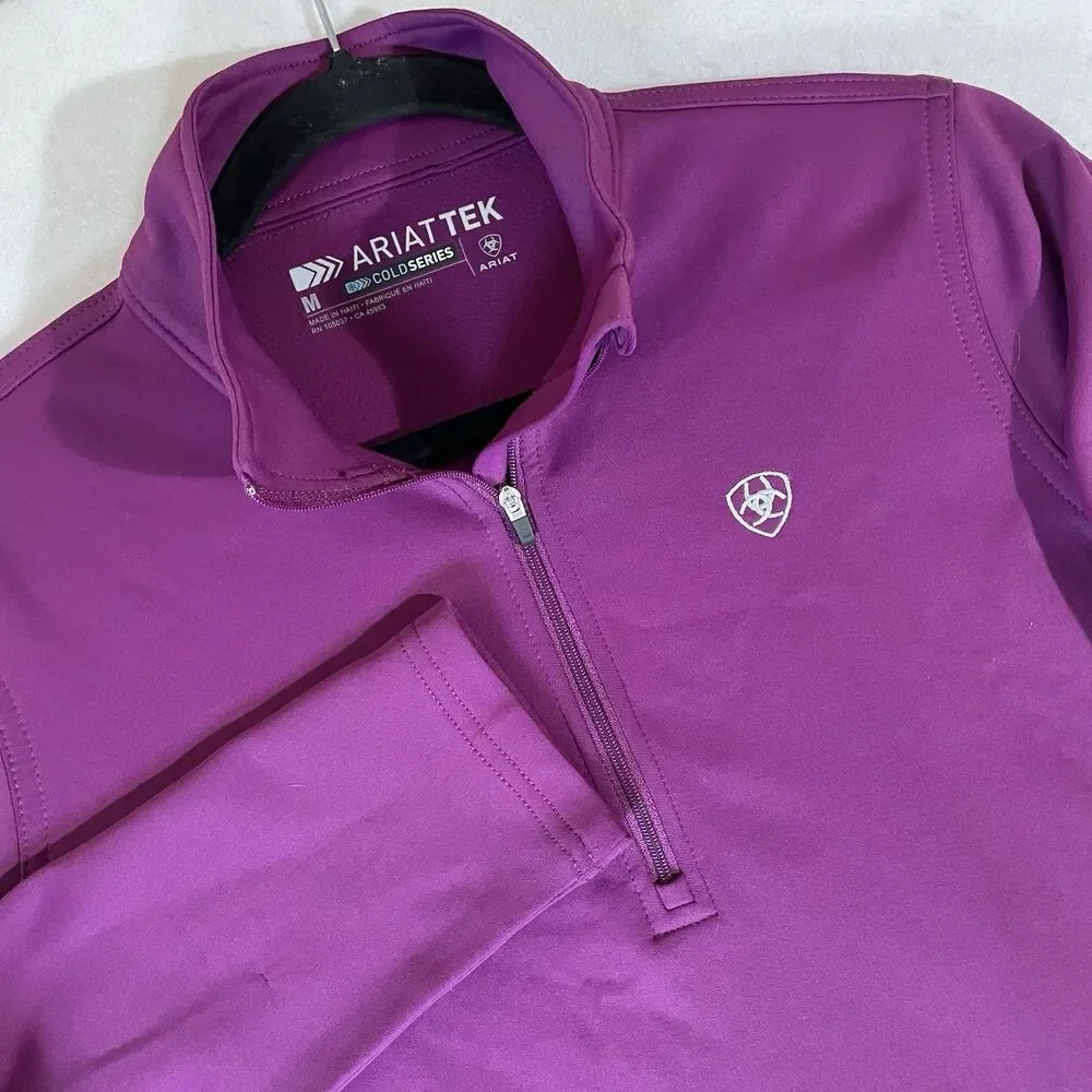 Ariat Pullover Womens Medium Pink Quarter Zip Cold Series AriatTEK Equestrian - Picture 1 of 7